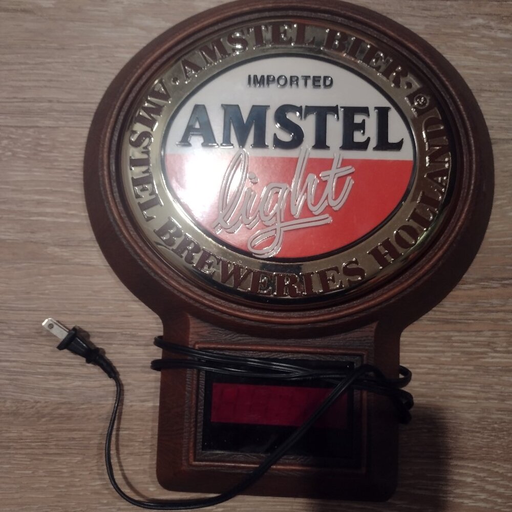 Vintage Amstel Light plastic beer clock working condition